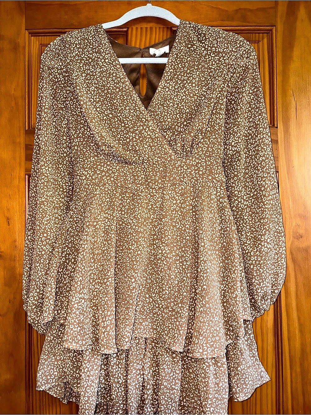 Animal Print Mini Dress in Brown Size Small Like New